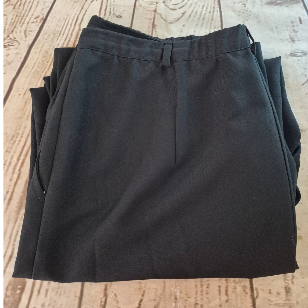 Liz Baker Womens Black Pleated Front Elastic Back Dress Pants Size 16